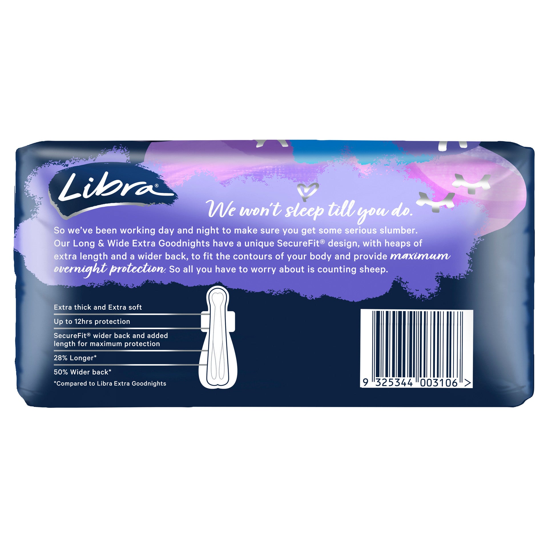 Libra Extra Goodnights Pads Long And Wide With Wings 6 Pack
