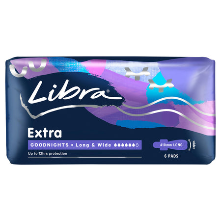 Libra Extra Goodnights Pads Long And Wide With Wings 6 Pack
