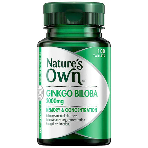 Nature's Own Ginkgo Biloba 2000mg for Memory 100 Tablets