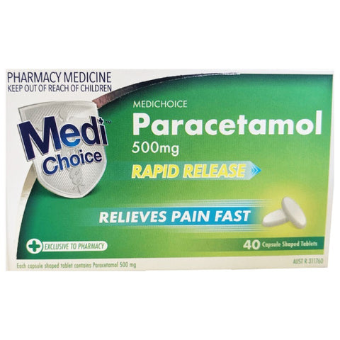 MediChoice Paracetamol 500mg Rapid Release 40 Caplets