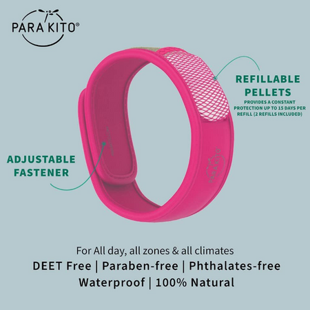 Para'kito Mosquito Repellent Adult Wristband Pink 1 Each