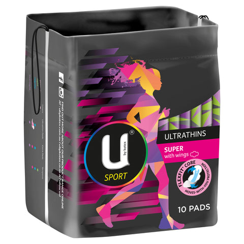 U BY KOTEX Sport Ultrathin Super with Wings 10 Pack