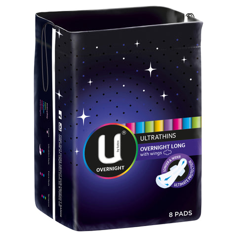 U by Kotex Overnight Ultrathins Long  8 Pack