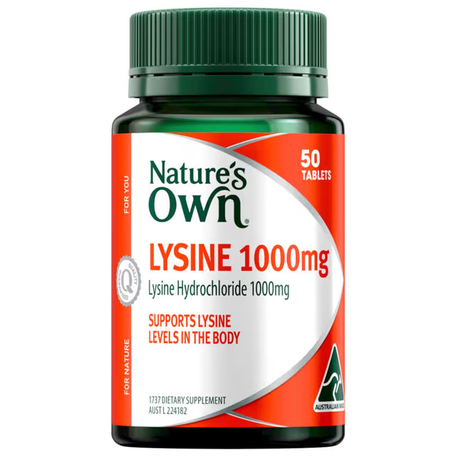 Nature's Own Double Strength Cold Sore Relief ( Lysine 1000mg) 50 Tabs