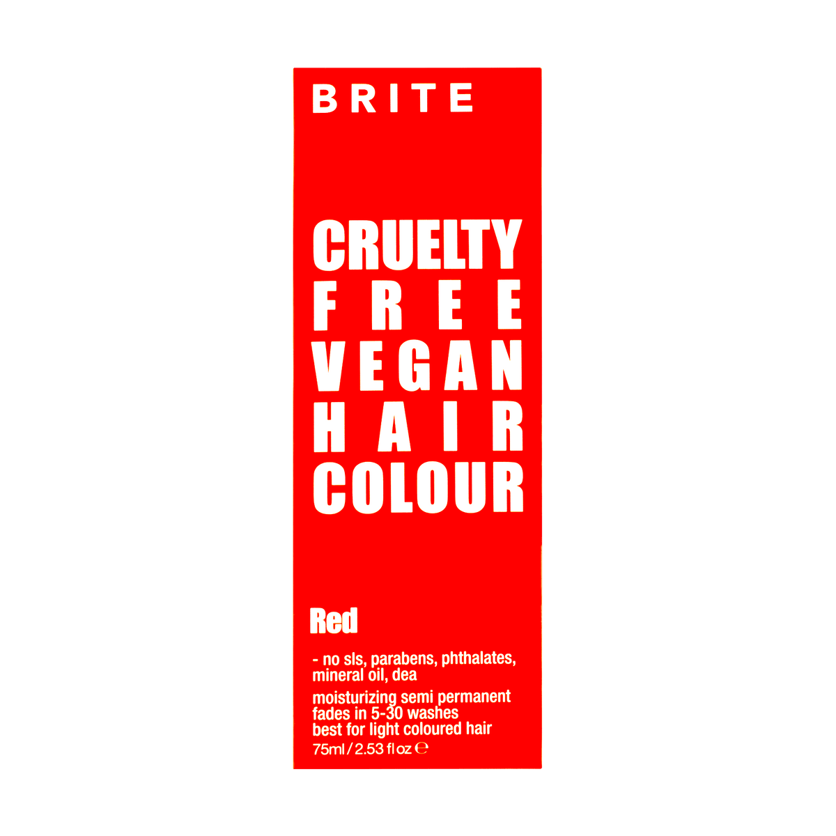 Brite Organix Semi Permanent Hair Colour Red 75ml