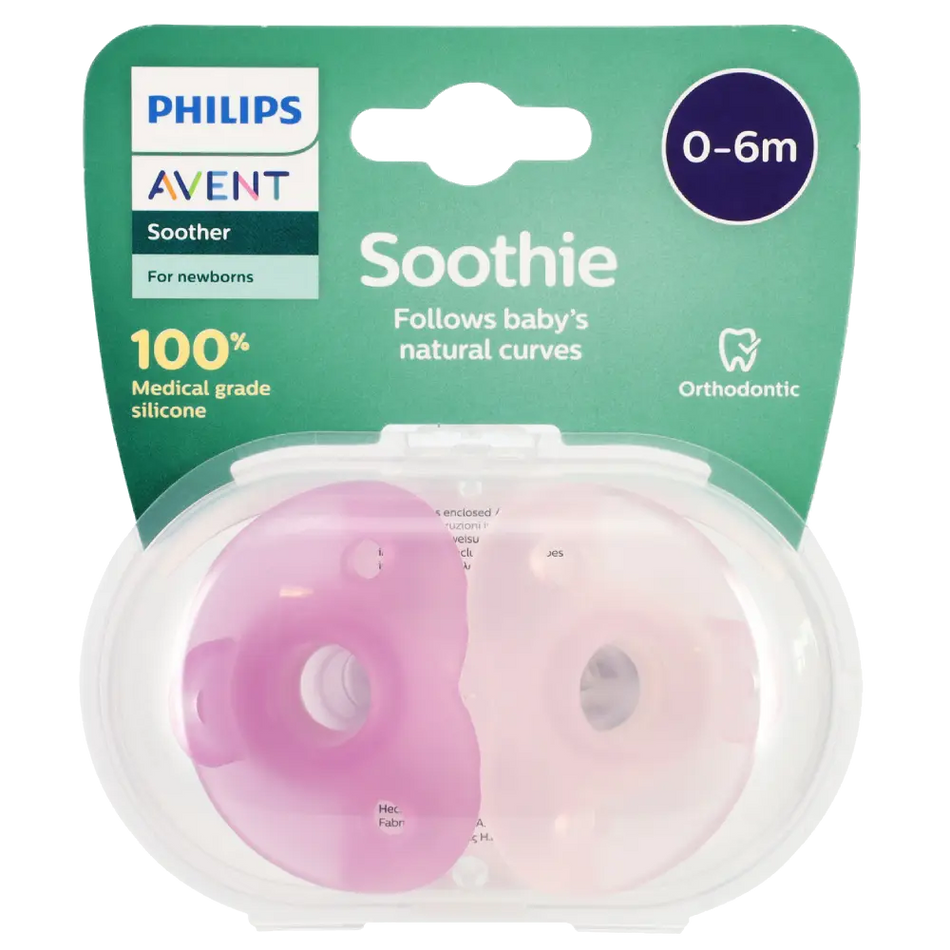 Avent Soothie 0-6 Months Pink 2 Pack