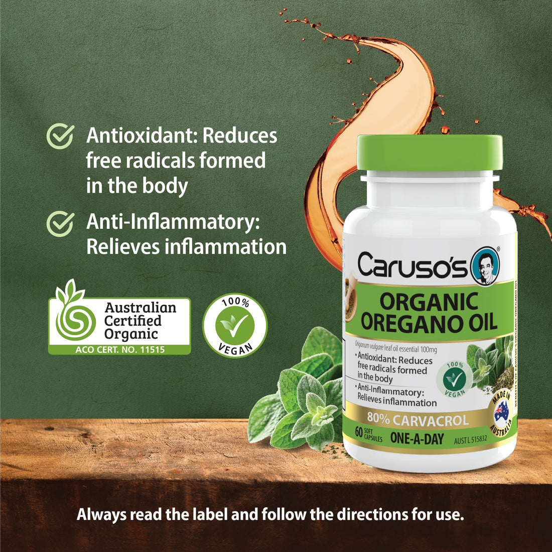 Caruso's Organic Oregano Oil 60 Caps
