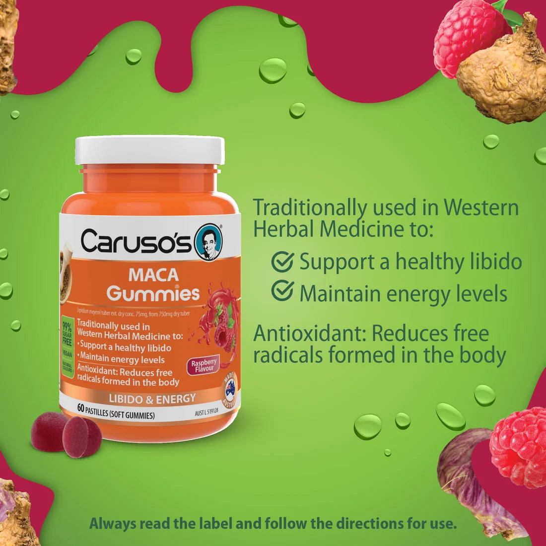 Caruso's MACA Gummies 60 Pastilles