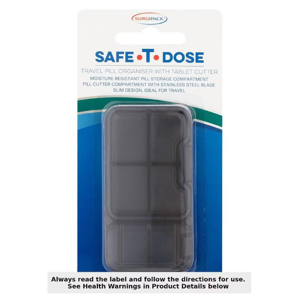 SurgiPack Safe-T-Dose Travel Case +Pill Cutter 6002