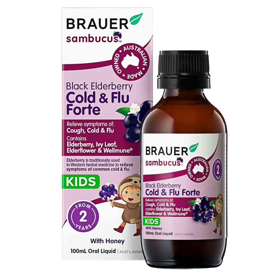 Brauer Sambucus Cold & Flu Forte Kids Oral Liquid 100ml