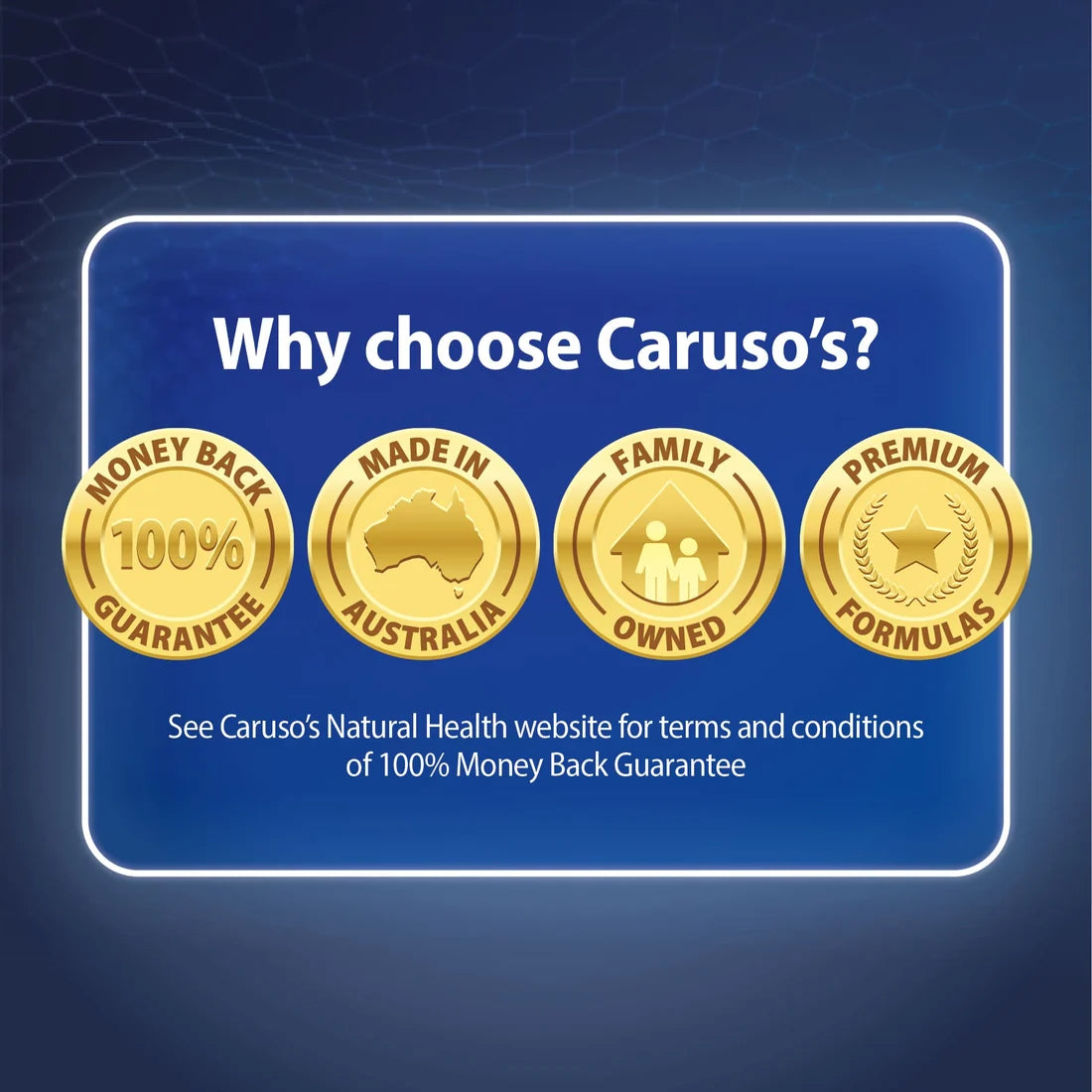 Caruso's Magnesium Glycinate + D + Zinc + Selenium 60 Tablets