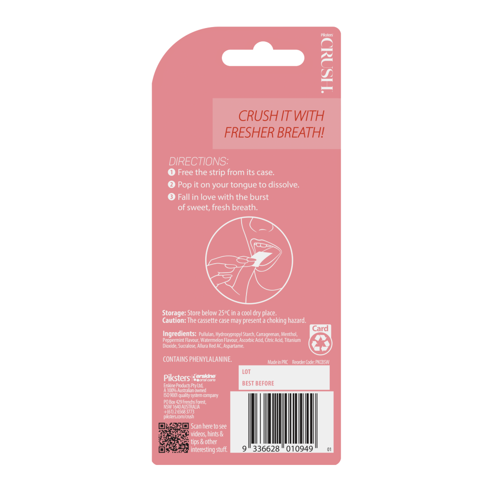 Piksters Crush Breath Strips 72 Pack – Watermelon Mint