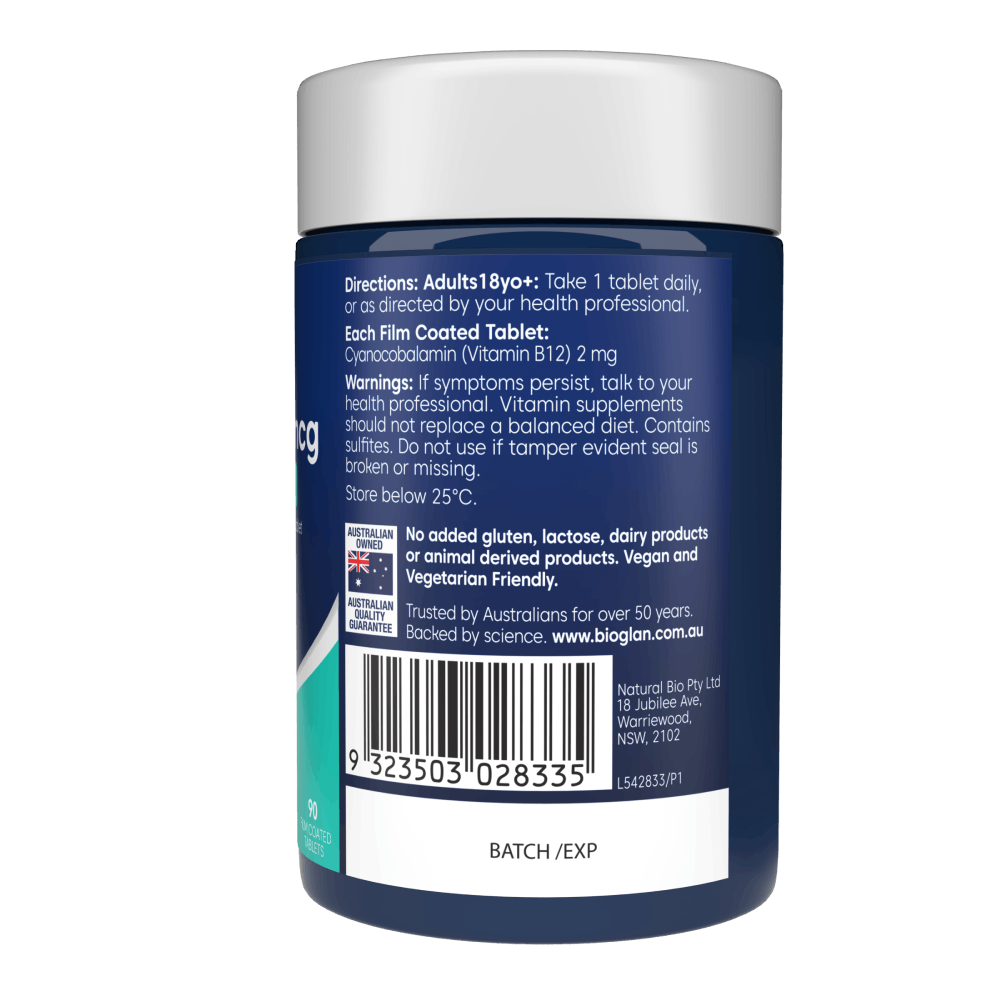 Bioglan Vitamin B12 2000mcg 90 Tablets