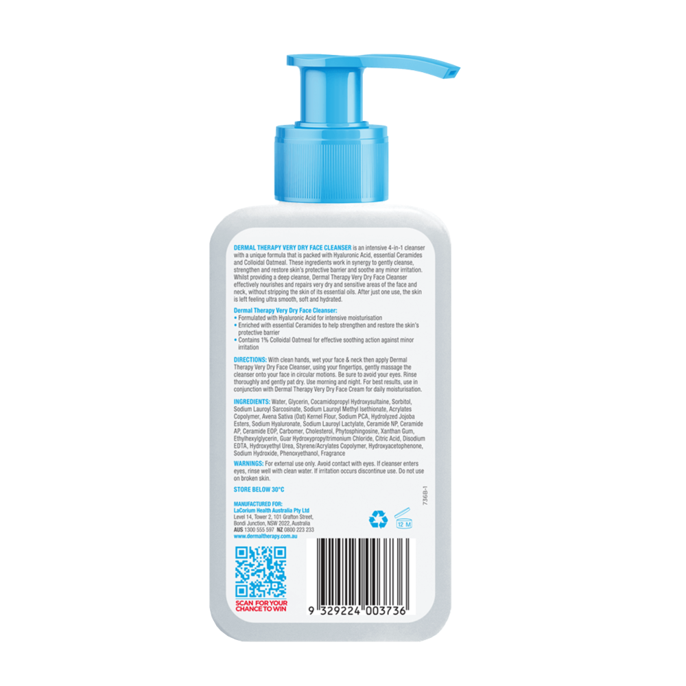 Dermal Therapy Very Dry Face Cleanser 175mL