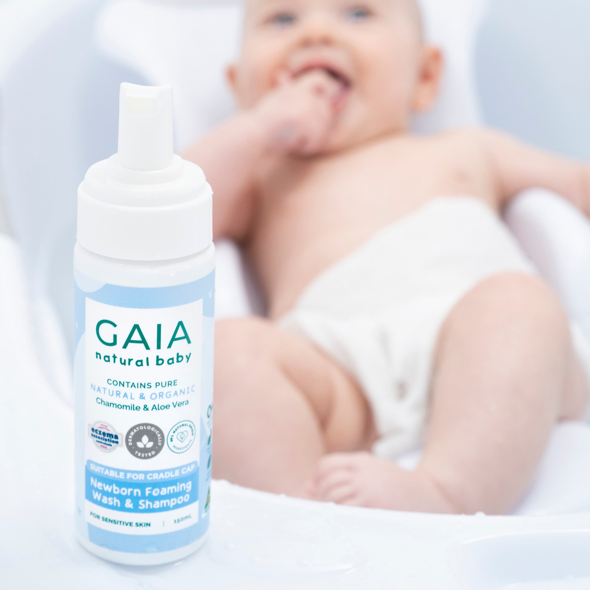 GAIA Natural Baby Newborn Foaming Wash & Shampoo 150ml