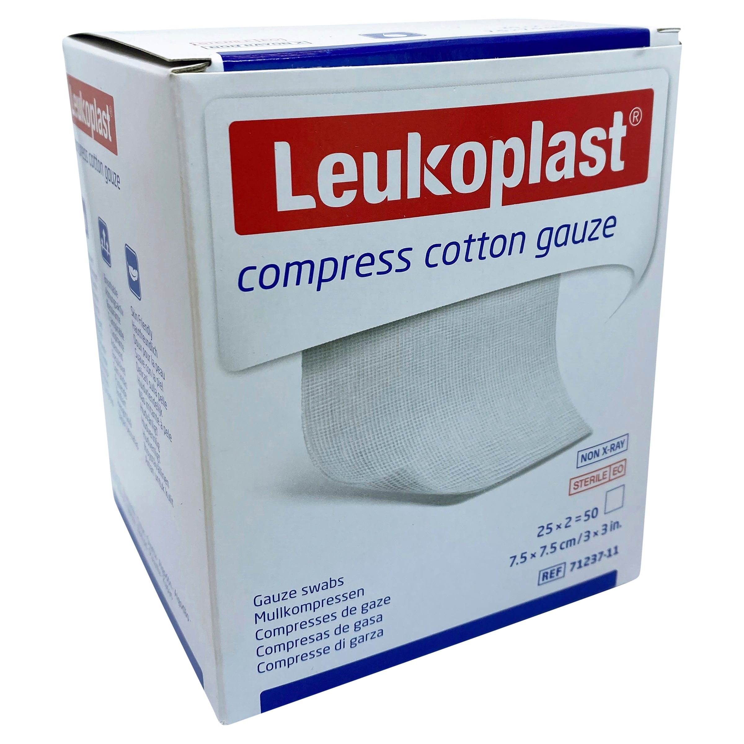 Leukoplast Compress Cotton Gauze 7.5 x 7.5cm 50 Pack