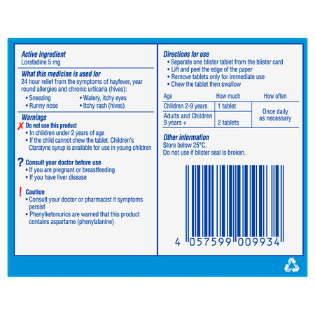 Claratyne Childrens Grape 50 Chewable Tablets