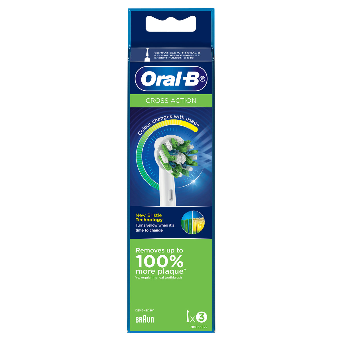 Oral B Power Toothbrush Cross Action Refills 3 Pack