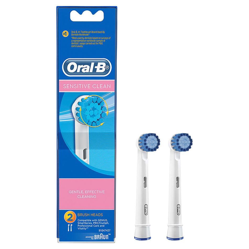 Oral B Sensitive Clean Replacement Electric Toothbrush Heads 2 Refills