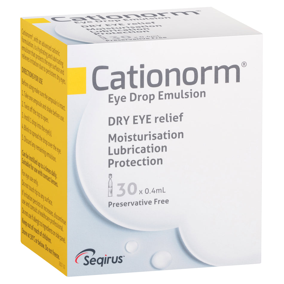 Cationorm Preservative Free Eye Drops 0.4ml X 30 Vials