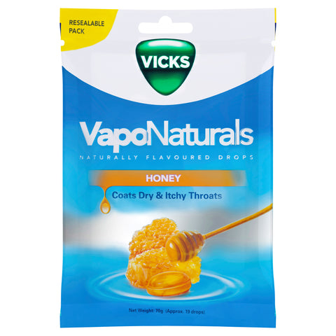 Vicks VapoNaturals Honey Throat Lozenges 19 Drops