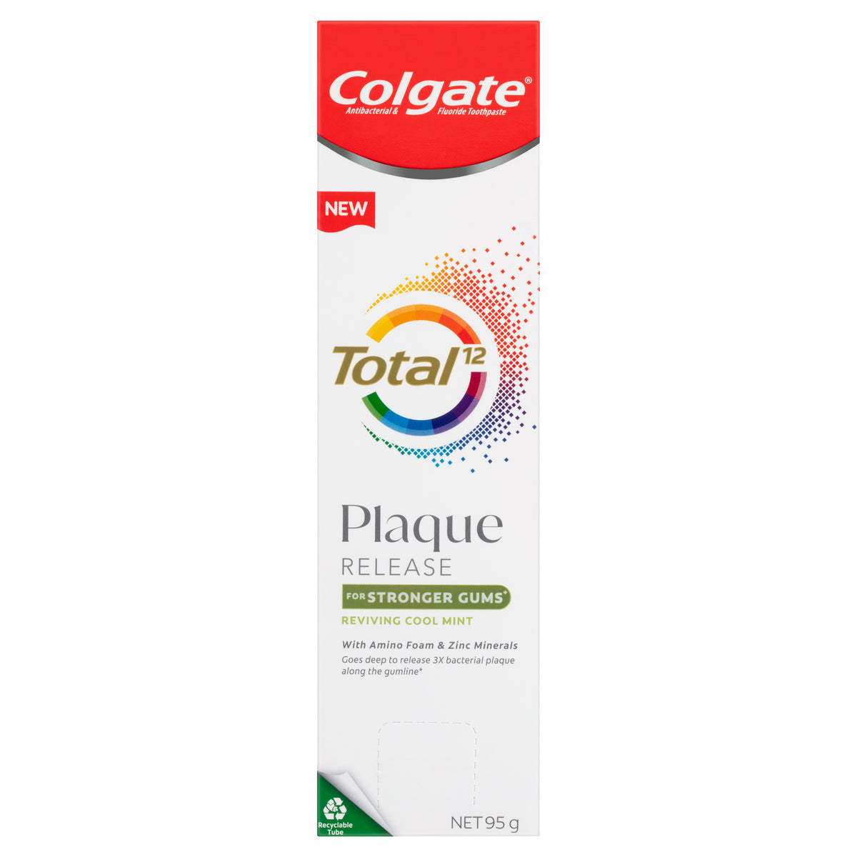 Colgate Total Plaque Release Toothpaste Reviving Cool Mint 95g