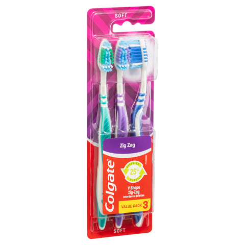 Colgate Toothbrush Zig Zag - Adult - Soft - 3 Pack