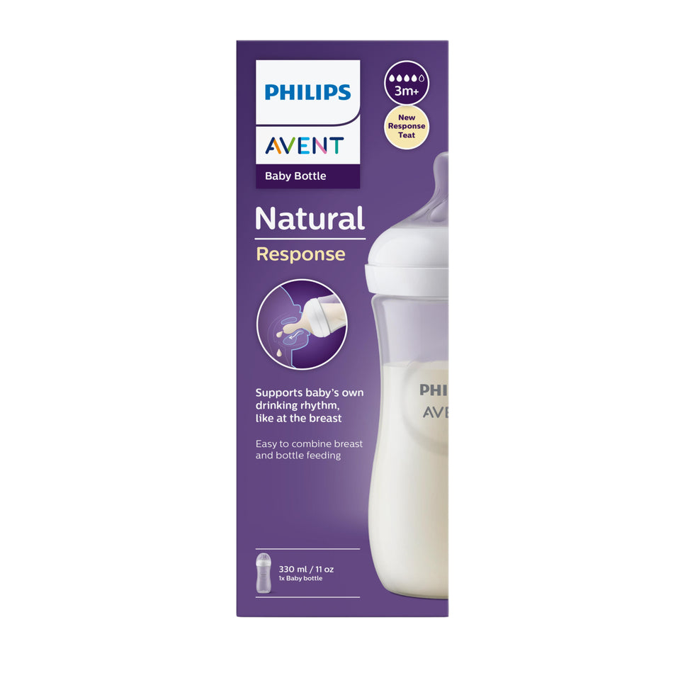 Avent Natural Response Baby Bottles 3 Months+ 330ml 1 Pack