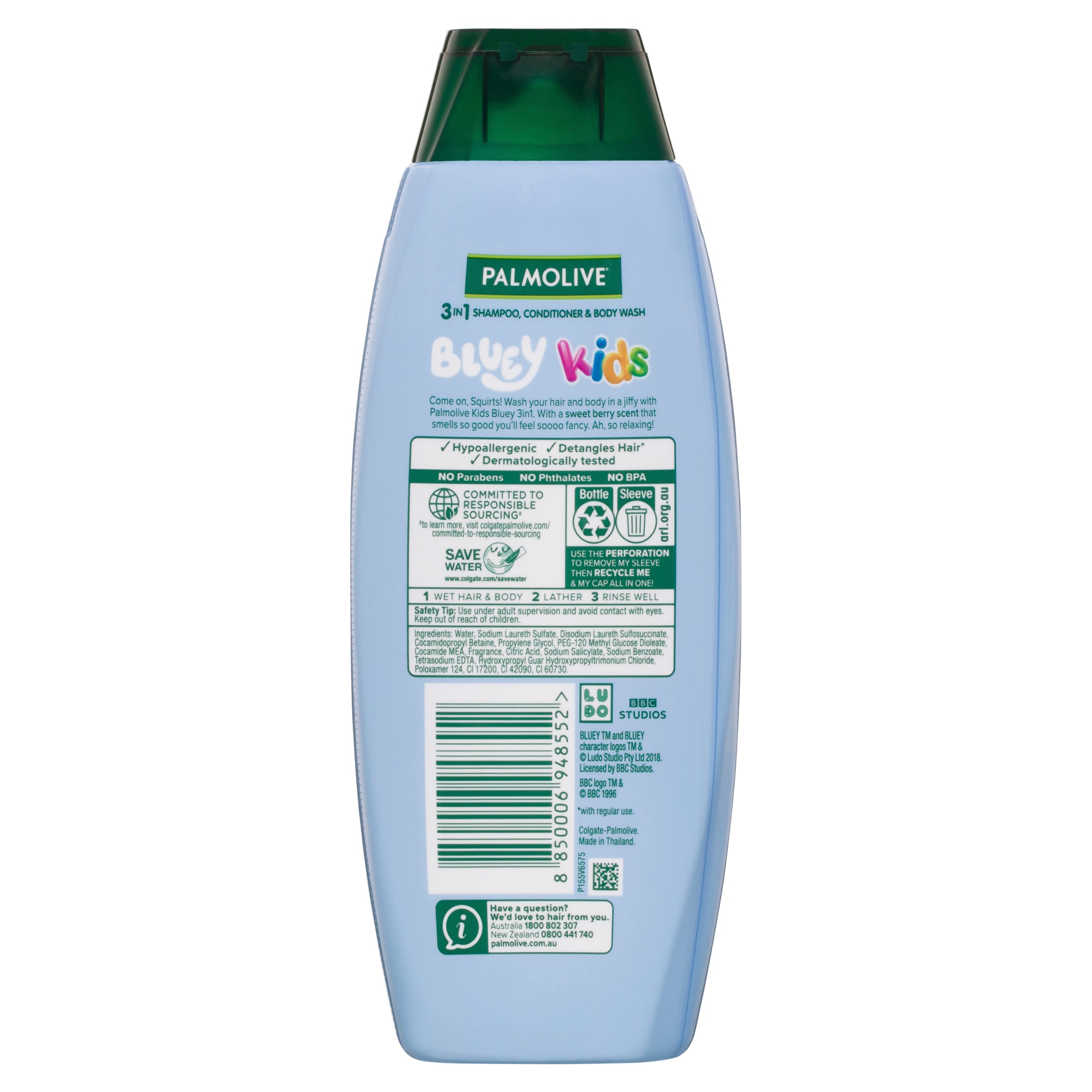 Palmolive Kids Bluey 3-in-1 Shampoo, Conditioner and Body Wash Berrylicious 350ml