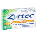 Zyrtec Rapid Acting Hayfever Relief Antihistamine 28 Liquid Capsules