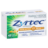 Zyrtec Rapid Acting Hayfever Relief Antihistamine 42 Liquid Capsules