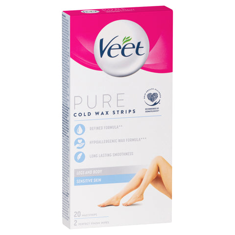 Veet Pure Cold Wax Strips Leg 20PK