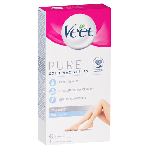 Veet Pure Cold Wax Strips Leg 40PK