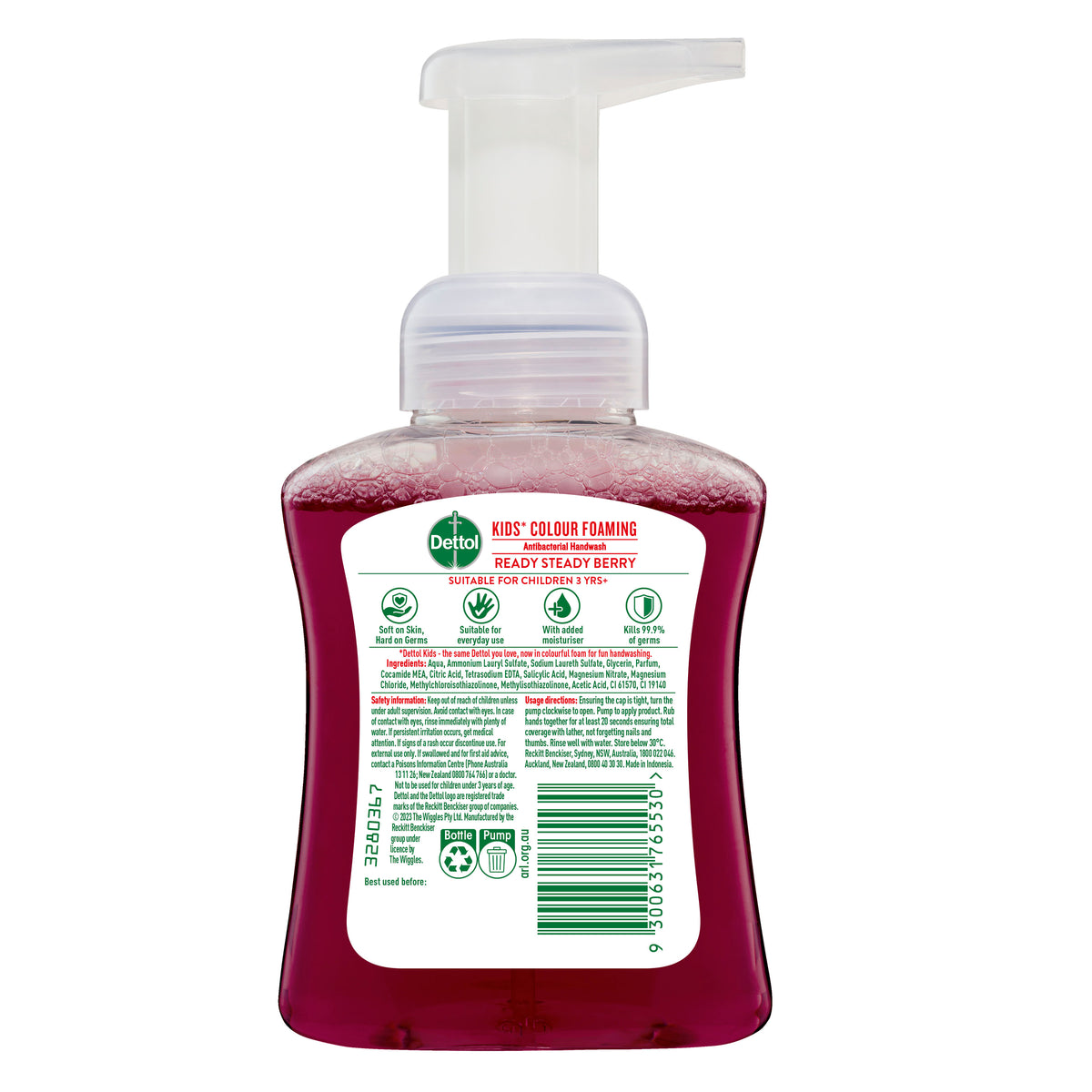Dettol Kids Colour Foaming Hand Wash Berry 250ml