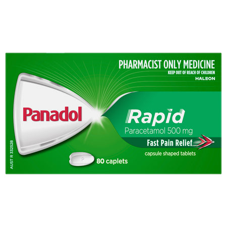 Panadol Rapid for Pain Relief Paracetamol 500mg 80 Caplets