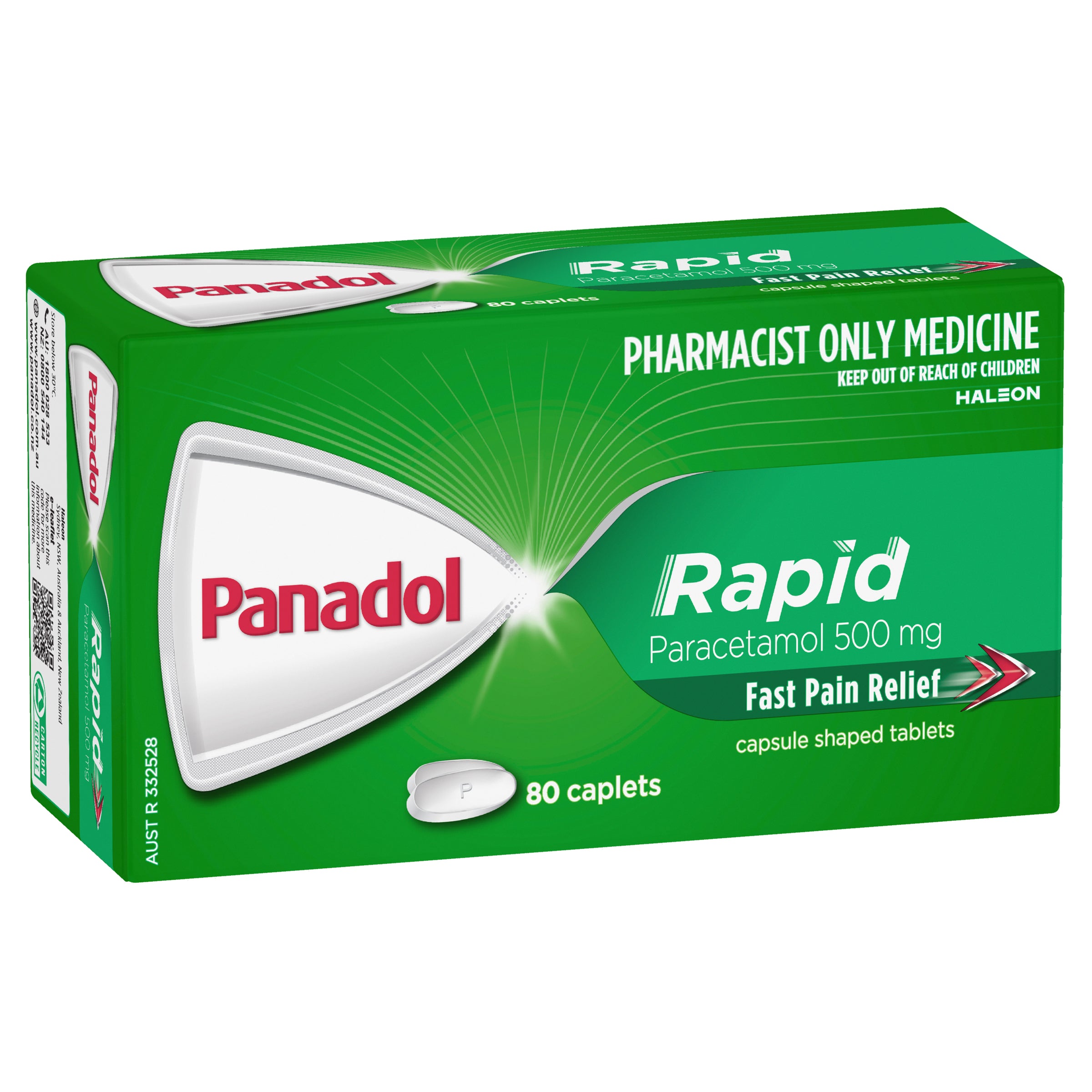 Panadol Rapid for Pain Relief Paracetamol 500mg 80 Caplets