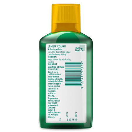 Lemsip Dry Cough Honey Flavour Oral Liquid 180mL
