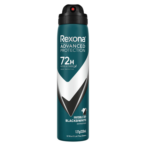 Rexona for Men Antiperspirant Deodorant Invisible ADV Black and White 250ml