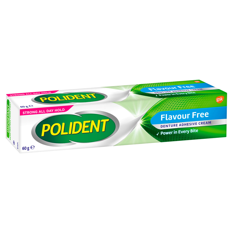 Polident Denture Adhesive Cream Flavour Free 60g