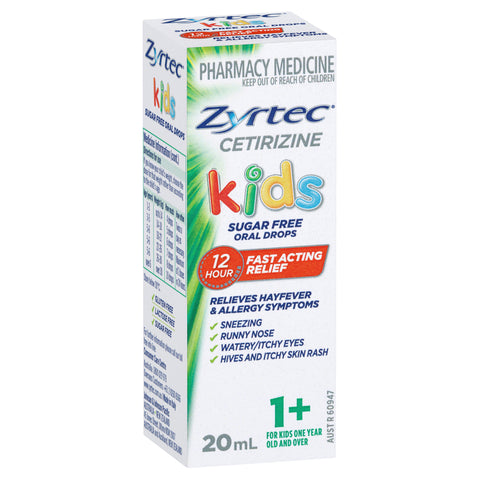 Zyrtec Hayfever Antihistamine for Kids Oral Drops 20mL