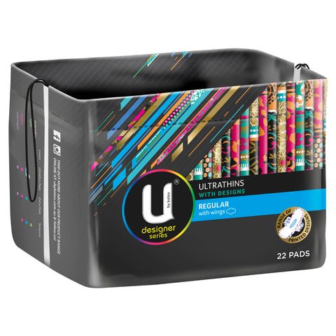 U By Kotex Designer Series Ultrathins Pads Wing Regular 22 Pack