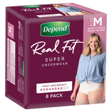 Depend Women Real Fit Underwear Super Medium 8 Pack