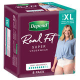 Depend Women Real Fit Underwear Super Extra Large 8 Pack