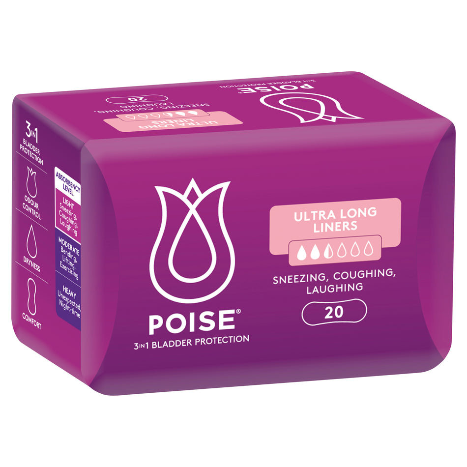 POISE ULTRA LONG LINER 20PK
