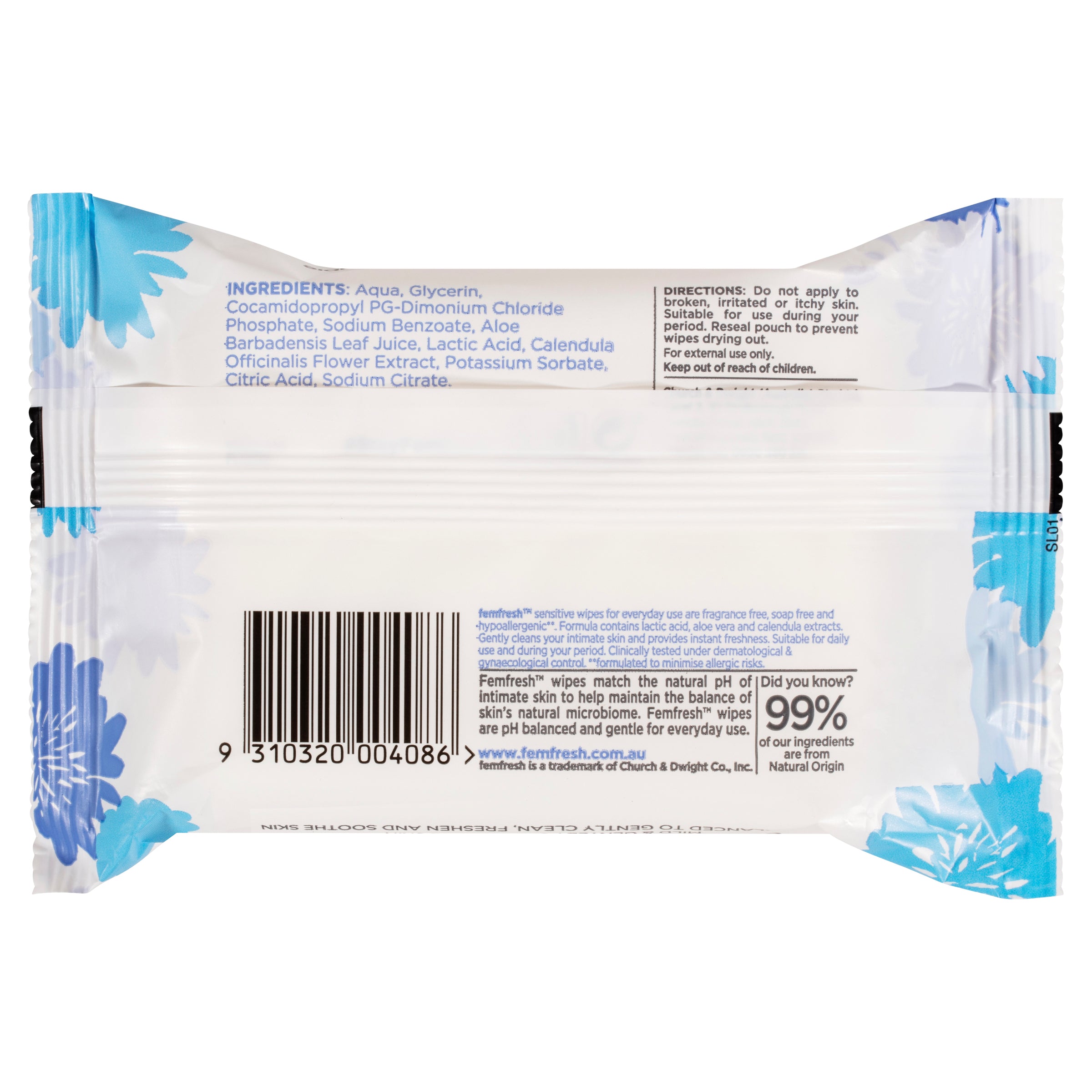 Femfresh Sensitive Wipes 20