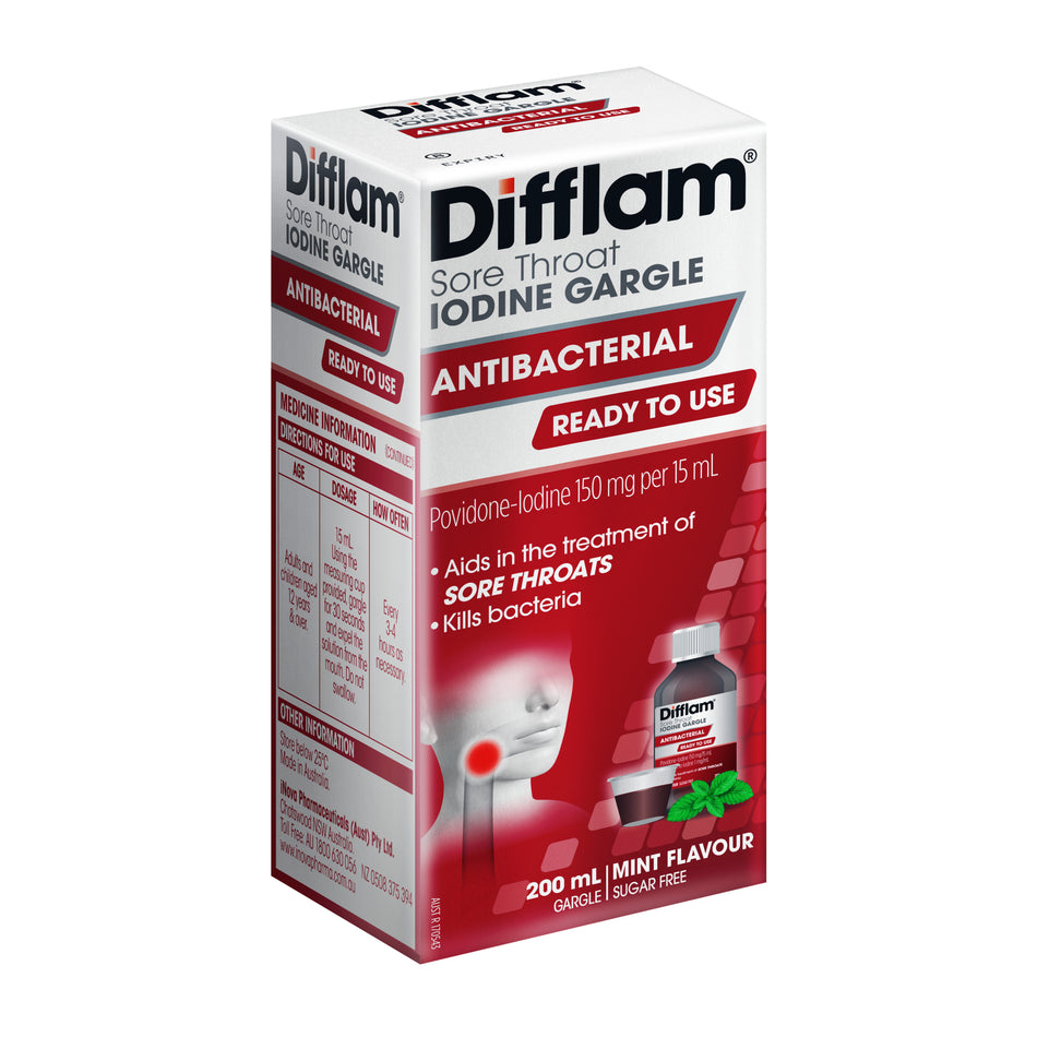 Difflam Sore Throat Gargle with Iodine 200ml
