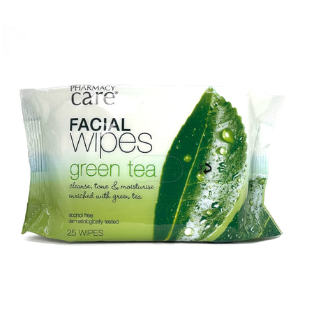 Pharmacy Care Facial Wipes Green Tea 25pk