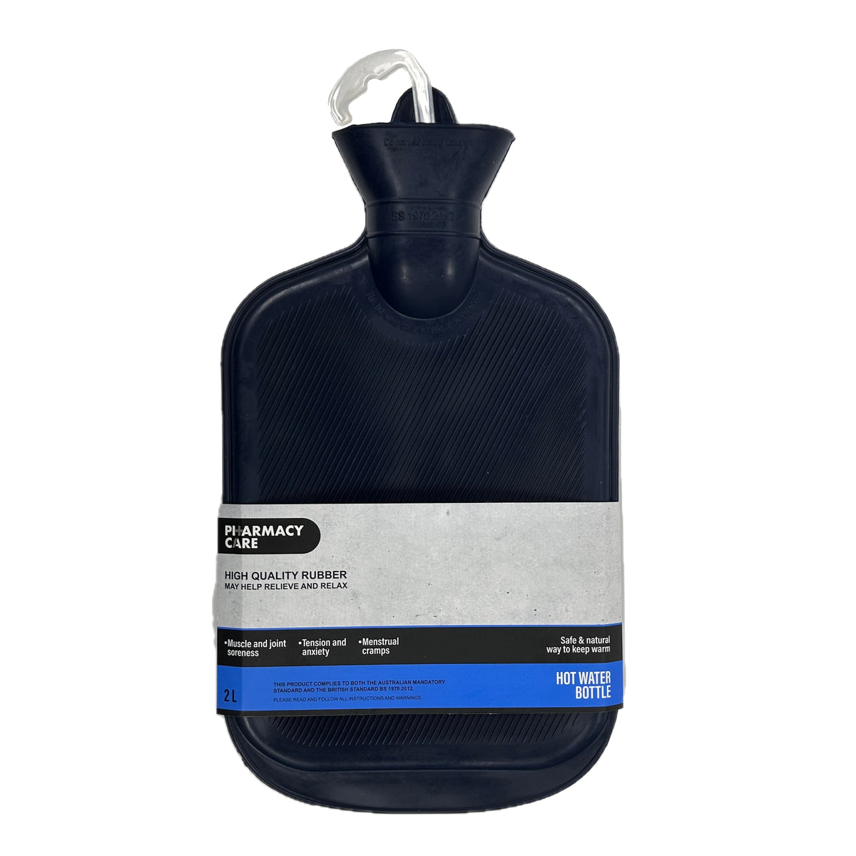 Pharmacy Care Hot Water Bottle 2lt Navy