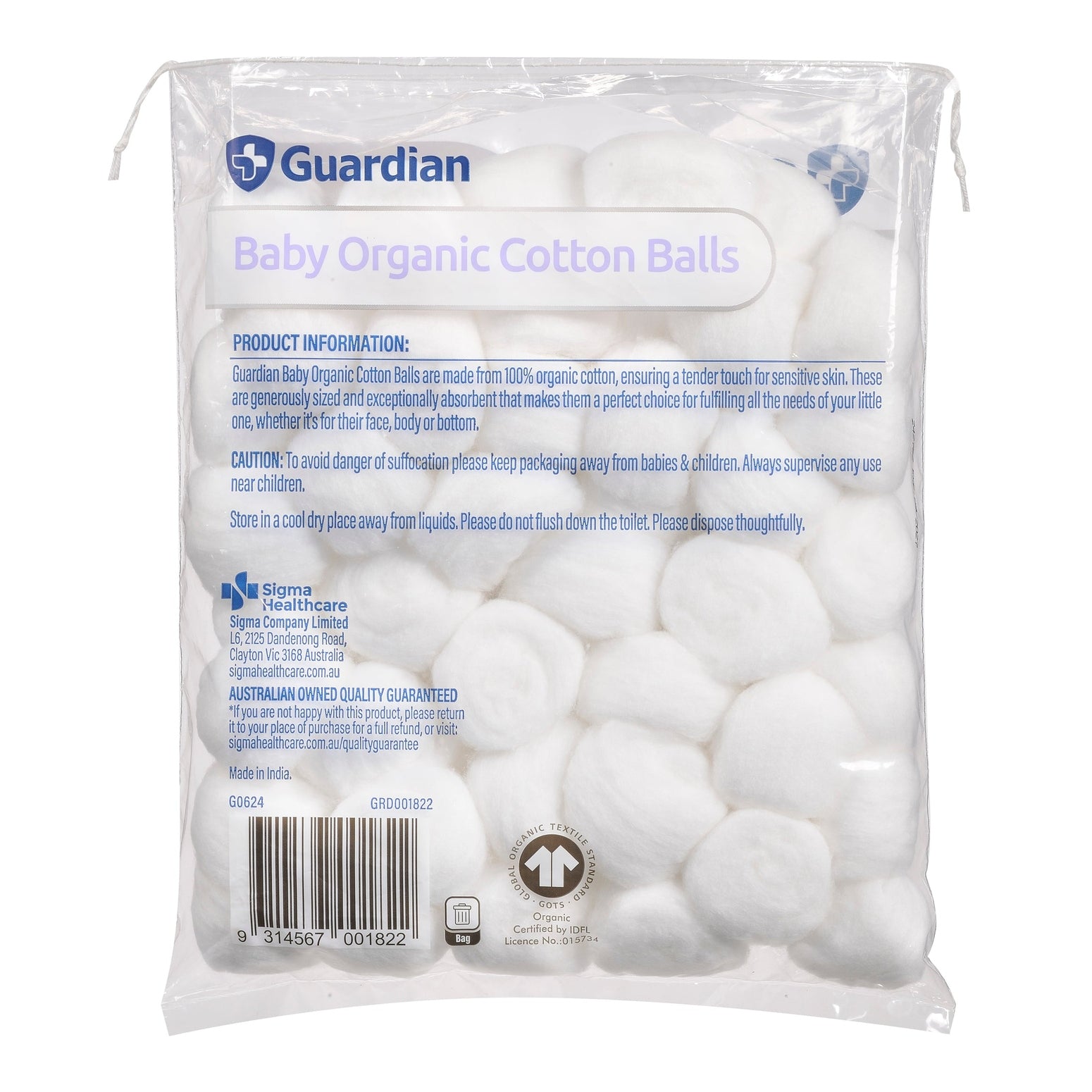 Guardian Baby Organic Cotton Balls 60pk