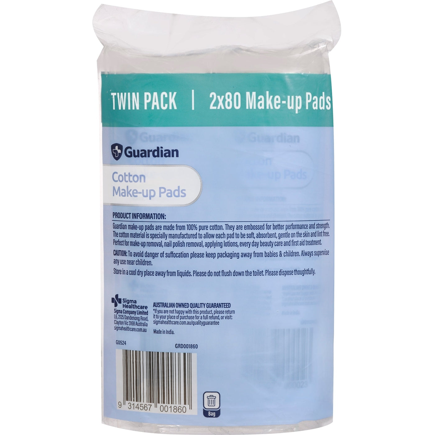 Guardian Make Up Pads 80pkx2